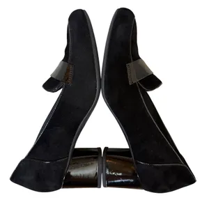 Clarks Unstructured Un Cosmo Way Black Suede Patent Leather Block Heel 8.5‎ thumbnail 6