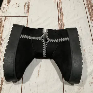 Nwot Pazzle Slip On‎ Slippers Platform Sole Faux Fur Lining Booties thumbnail 8