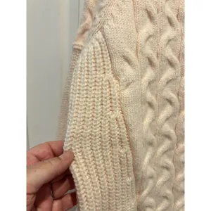 Petal Dew Womens‎ Cable Knit Split V-Neck Sweater Pale Peach Cream Size L Hygge thumbnail 3