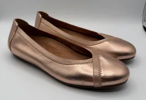 Vionic Caroll Rose Gold Metallic Leather Ballet Flats Womens US 6.5M thumbnail 1
