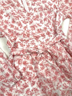Relipop Pink Floral Deep V-Neck Long Sleeve Ruffle Romper Size XL thumbnail 3
