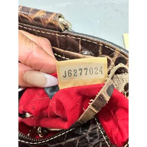 Dooney & Bourke Brown Croc Embossed Leather Small Satchel Bag J6277024 thumbnail 5