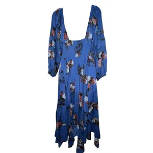 Free People Bohemian Witchy Fairy Morning Glory Maxi Dress Bluebell Small Floral thumbnail 5