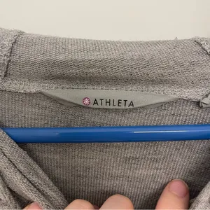 Athleta Heathered Grey Lightweight Hooded Sweatshirt thumbnail 5