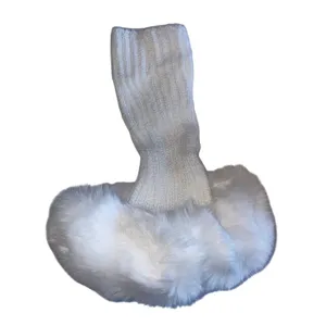 White Faux Fur Boot Cuffs – Warm Plush Ankle Covers for Winter Boots thumbnail 6