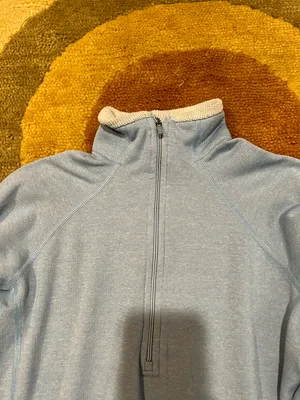 Patagonia Performance Baselayer Capilene Quarter Zip Sweatshirt Light Blue S thumbnail 2