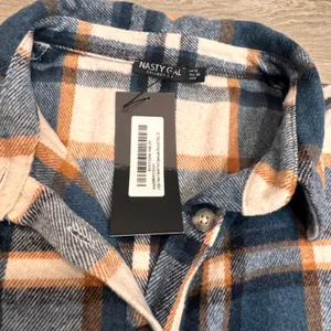 NWT‎ Nasty Gal Collection Oversized Plaid Flannel Shirt Jacket Shaket 8 Medium M thumbnail 5