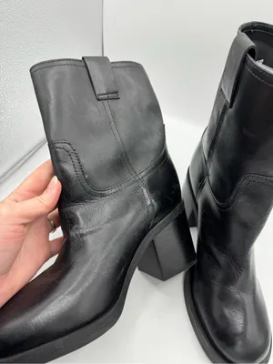 Schutz Wyatt Black Leather Mid Calf Boots Size 7 fall autumn winter nyc minimal thumbnail 7