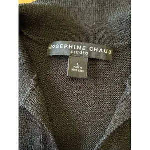Josephine Chaus‎ Black Sleeveless Lightweight Polyester Blend Sweater Size Large thumbnail 5