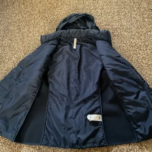 Fabletics Navy Blue Quilted Jacket Hooded Zip Front Athletic Coat Size S thumbnail 6