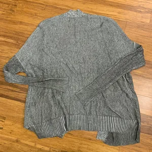 American Eagle Open Knit Cardigan Womens Small Gray Green Pockets Lightweight‎ thumbnail 3