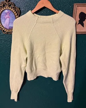 Free People Light Green Sweater Size XS thumbnail 1