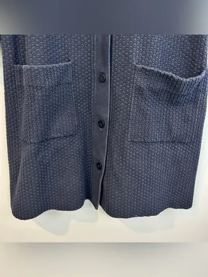 COS Textured Oversized Button Front Swing Navy Blue Large Cardigan Sweater Small thumbnail 9