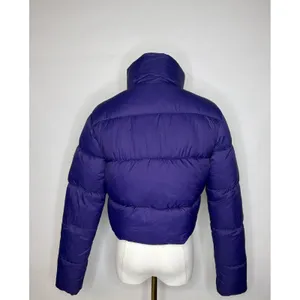 Coalition Purple Cropped Puffer Jacket M Statement Collar Designer Style Coat Size M thumbnail 4