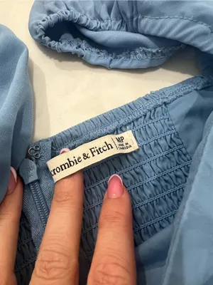 Abercrombie & Fitch Blue Long Sleeve Mini Dress Size Medium Petite thumbnail 3