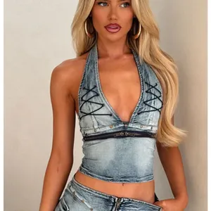 That’s So Fetch Halter Top Denim Wanted Size US 6 Blue thumbnail 5