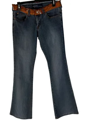 Tyte The Worlds Coolest Jeans Y2k Size 9‎ Blue Bootcut Distressed Flare Denim thumbnail 1