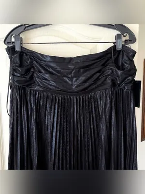 Retrofête Zoa Metallic Pleated‎ Strapless Gown Black XXL NWT thumbnail 6
