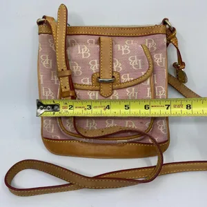 Dooney & Bourke Light Red Tan Fabric Crossbody Bag thumbnail 3