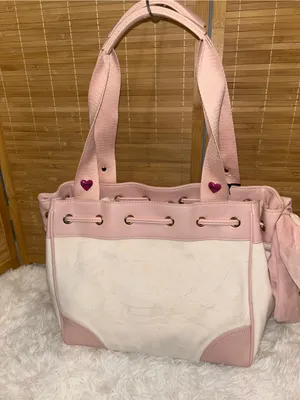 Juicy Couture Sweet Tea Party Daydreamer tote bag soft white velour handbag Y2K thumbnail 5