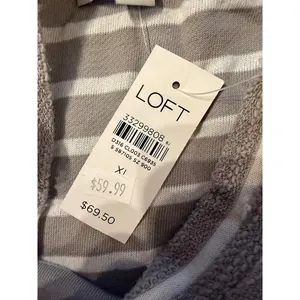 LOFT NWT Striped T-Shirt Dress Size‎ XL Gray White Short Sleeve Casual Soft Knit thumbnail 7
