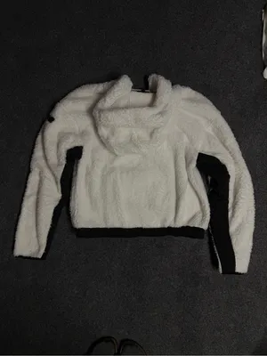 Calvin Klein Performance White Sherpa Hoodie with Black Branding thumbnail 3