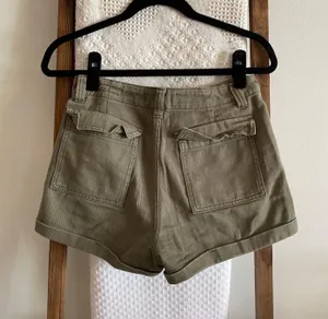 army green cuffed mom shorts thumbnail 4