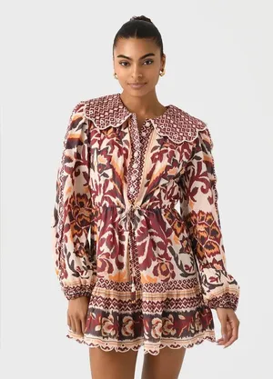 Farm Rio Long Sleeve Button Front Minidress, Small, $260 thumbnail 11