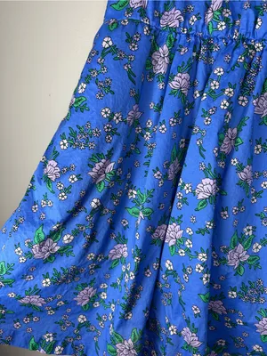 JCrew Factory Blue Floral Tie-Back Floral Dress Size 2 vacation resort wear thumbnail 5