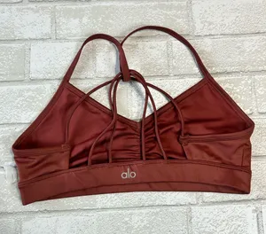 Alo Yoga Sunny Women’s Rust Strappy Back Sports Bra Size Medium thumbnail 1