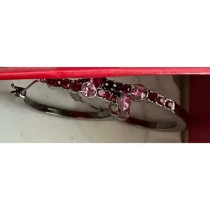 Vintage Paparazzi*The Gem Fairy* Guess‎ Pink Hoop Earring thumbnail 4