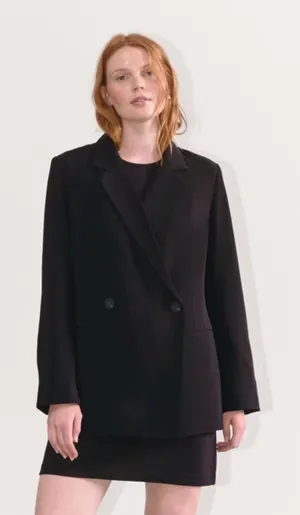 Everlane The Drapey Blazer Oversized Black Career Suit Jacket $198 NEW Size 6‎ thumbnail 1