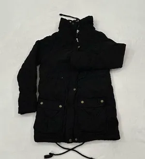 Black Comfy Winter Mid Length Thick Warm Faux Fur Lined Jacket Coat Women’s S thumbnail 1