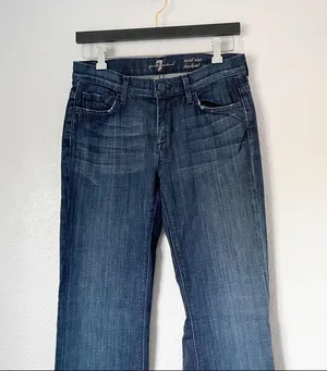 𝅺7 FOR ALL MANKIND Mid Rise Bootcut Dark Wash 28 thumbnail 2