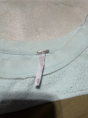 Free people jordan colorblock Two-Tone Olive & mint Pullover Sweater XS thumbnail 4