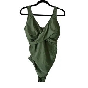 SummerSunshine Maternity Swimsuit‎ Crisscross Tummy Control One Piece L thumbnail 8