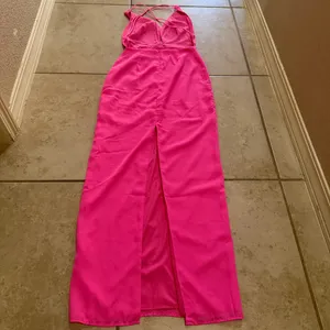 Superdown Lucinda Strappy Maxi Dress Long Gown in Hot Pink Fuchsia Size XS thumbnail 7