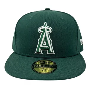 New Era Green Fitted Cap with White Trimmed 'A' Logo thumbnail 1