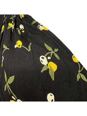 Dollz & Dames Cherry Sweetheart Wrap Dress Black Yellow Size XS Retro Pin-up thumbnail 11