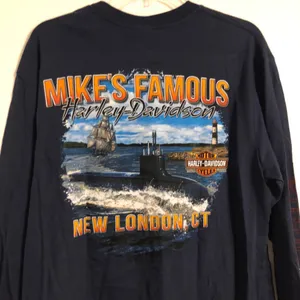 Harley Davidson Navy Long Sleeved T Shirt thumbnail 3