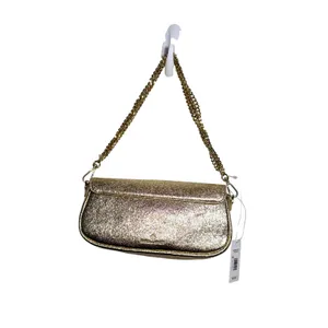 Kendra Scott Vanessa‎ Gold Metallic Chain Crossbody Envelope Clutch Bag NWT thumbnail 2