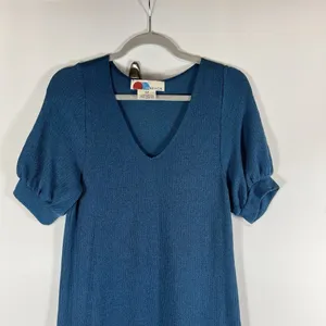 Free People‎ Beach Dress Womens Small Blue Maxi Puff Sleeve Cottage Prairie Boho thumbnail 6