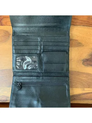 Brighton Black Leather Clutch Handbag thumbnail 5