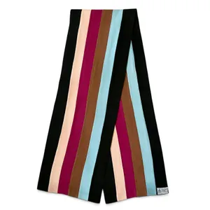 Vintage Pure New Wool Colorful Striped Reversible Muffler Scarf Made in England thumbnail 2
