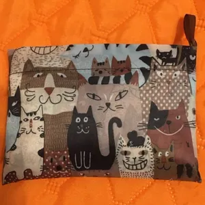 Cat Pattern Portable Reusable Shopping / Grocery Bag Brown thumbnail 12