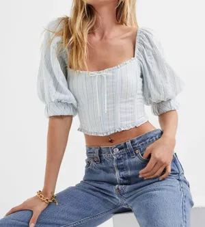For Love & Lemons Leslie Crop Top Size XS thumbnail 1
