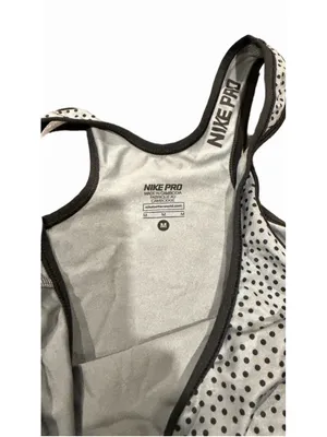 Nike Pro racerback grey polka dot print tank top size M thumbnail 3