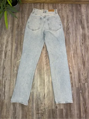 Pacsun Womens Dad Jean Light Blue Wash Distressed Rips Cotton Button Fly Size 23 thumbnail 7