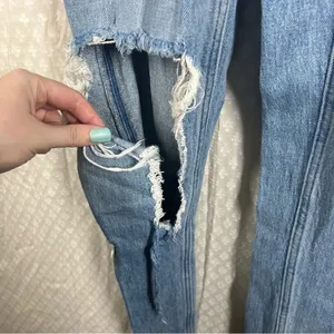 Abercrombie & Fitch‎ The 90s Straight Ultra High Rise Distressed Jeans thumbnail 2