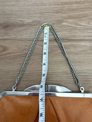 Hobo Hayward Brown Leather Chain Strap Kisslock Clutch Shoulder Bag Purse thumbnail 8